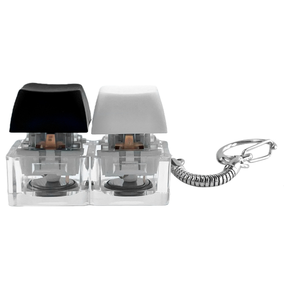 Брелок KeyDuo с LED подсветкой (фонарик), чёрно-белый-1