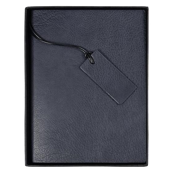 Ежедневник Flexy Foggia Leatherette B5, темно-синий, недатированный, в гибкой обложке в подарочной коробке-1