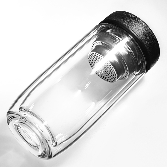 Термос стеклянный с LED-дисплеем Smartview, чёрный-3