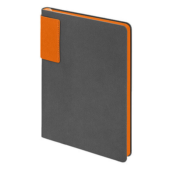 Ежедневник Flexy Star Sivilia Grey Edition Color А5, серо-оранжевый, недатированный в гибкой обложке-2