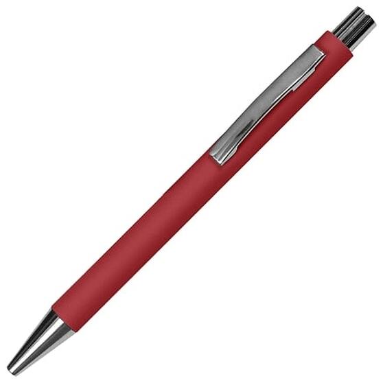 Ручка шариковая Flamingo, пластиковая, софт тач, красная-1