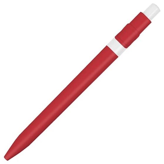 Ручка шариковая пластиковая Ravena Color, красная/белая-1