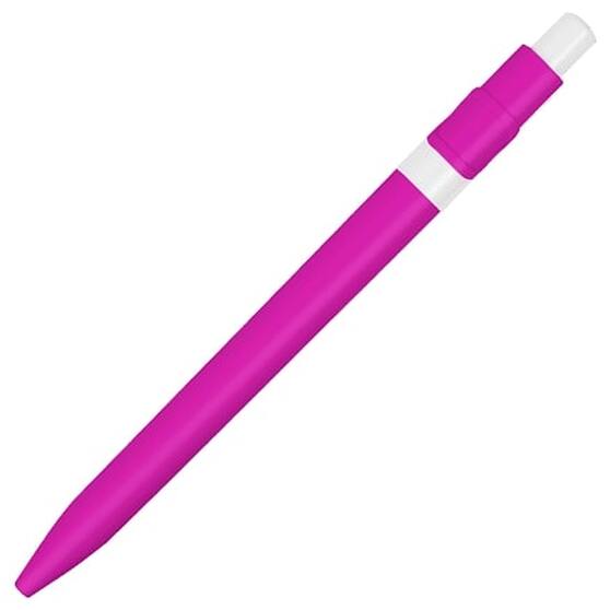 Ручка шариковая пластиковая Ravena Color, розовая/белая-1