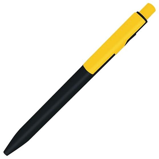Ручка шариковая пластиковая Ravena Color, черная/желтая-2