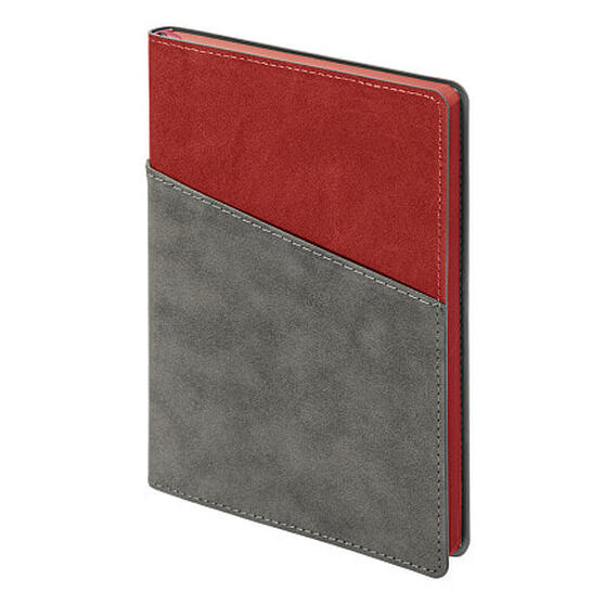 Ежедневник Flexy Smart Porta Nuba Latte A5, серый/красный, недатированный, в гибкой обложке-2