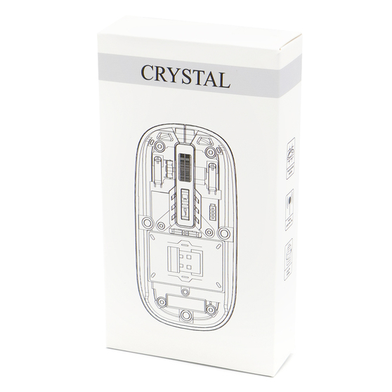 Мышь компьютерная беспроводная прозрачная Crystal, черная-5