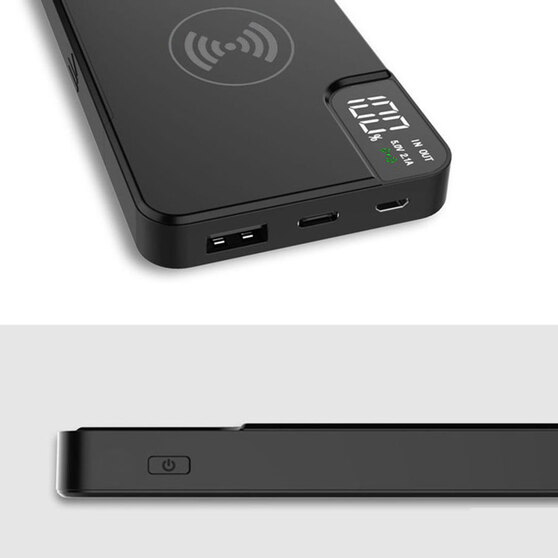 Внешний аккумулятор gPro QI, с беспроводной зарядкой 10000 mAh, черный-3
