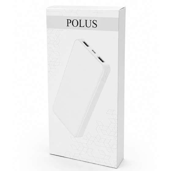 Внешний аккумулятор Polus, 10000 Mah, софт-тач покрытие, белый-5