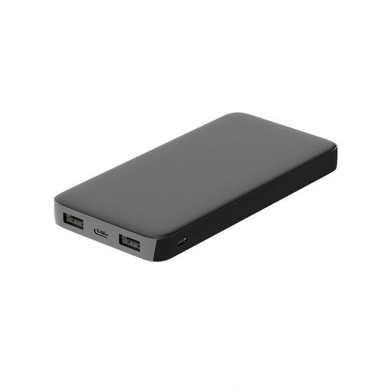 Внешний аккумулятор Polus, 10000 Mah, софт-тач покрытие, черный-1