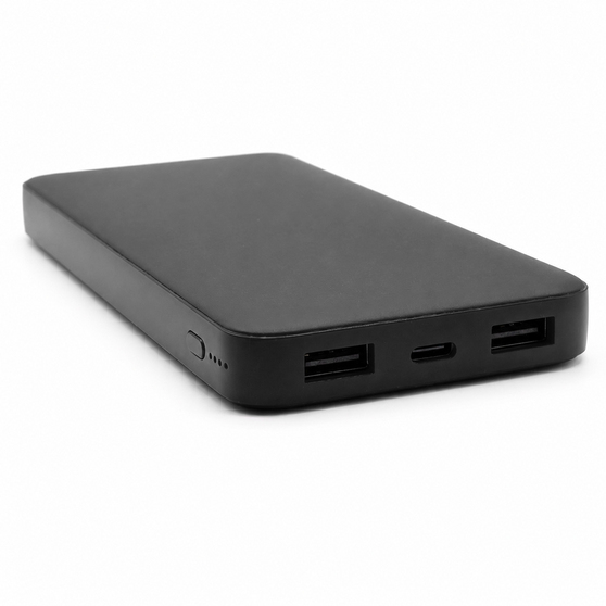 Внешний аккумулятор Polus, 10000 Mah, софт-тач покрытие, черный-3
