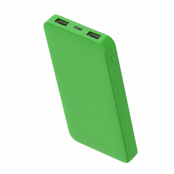 Внешний аккумулятор Polus, 10000 Mah, софт-тач покрытие, зеленый-2