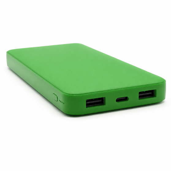 Внешний аккумулятор Polus, 10000 Mah, софт-тач покрытие, зеленый-3