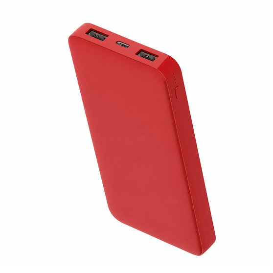 Внешний аккумулятор Polus, 10000 Mah, софт-тач покрытие, красный-2