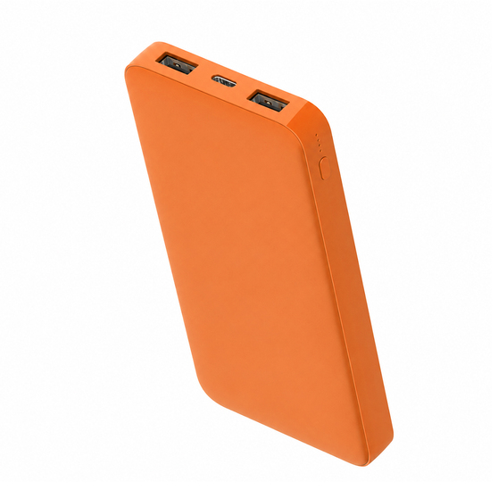 Внешний аккумулятор Polus, 10000 Mah, софт-тач покрытие, оранжевый-2