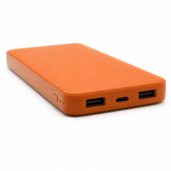 Внешний аккумулятор Polus, 10000 Mah, софт-тач покрытие, оранжевый-3