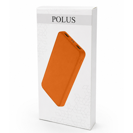 Внешний аккумулятор Polus, 10000 Mah, софт-тач покрытие, оранжевый-5