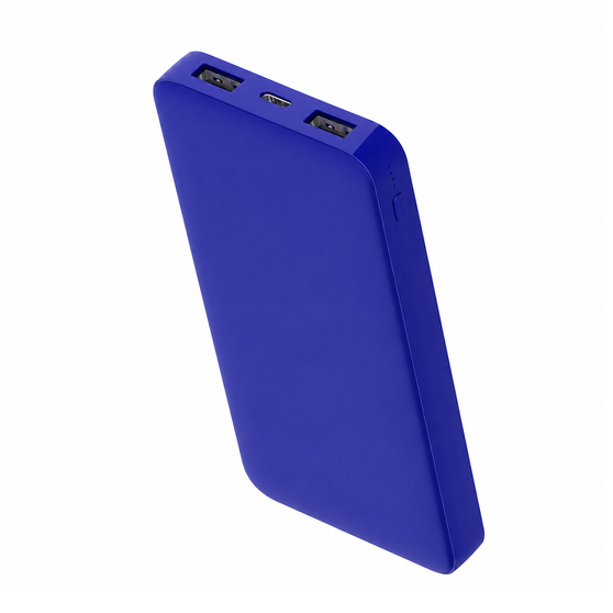 Внешний аккумулятор Polus, 10000 Mah, софт-тач покрытие, синий-2