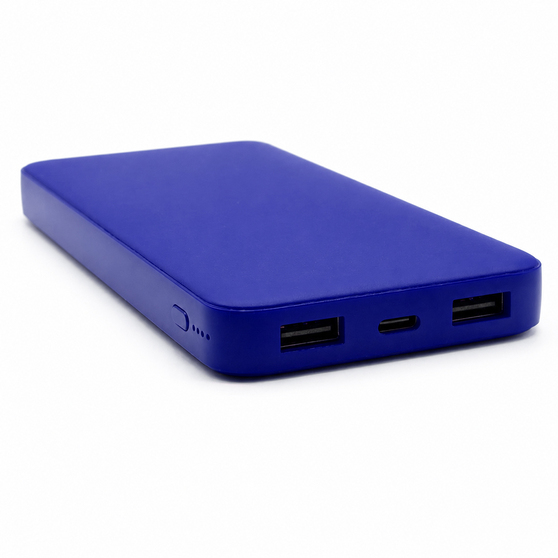 Внешний аккумулятор Polus, 10000 Mah, софт-тач покрытие, синий-3