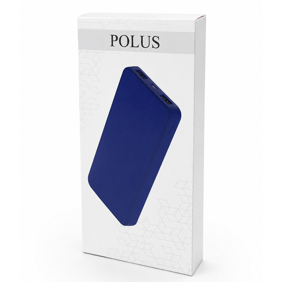 Внешний аккумулятор Polus, 10000 Mah, софт-тач покрытие, синий-5