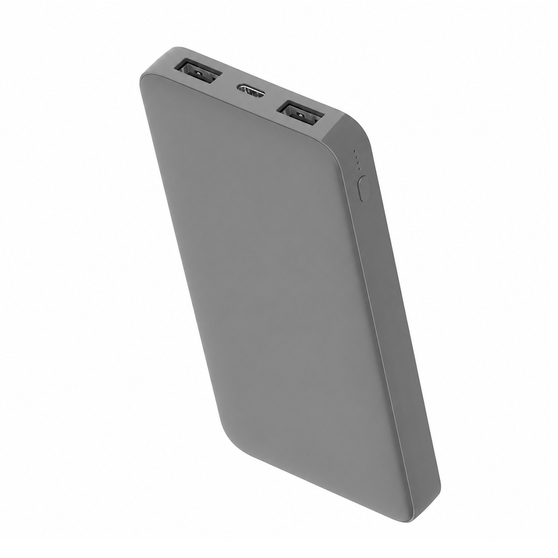 Внешний аккумулятор Polus, 10000 Mah, софт-тач покрытие, серый-2