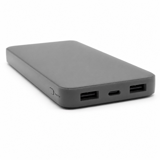 Внешний аккумулятор Polus, 10000 Mah, софт-тач покрытие, серый-3