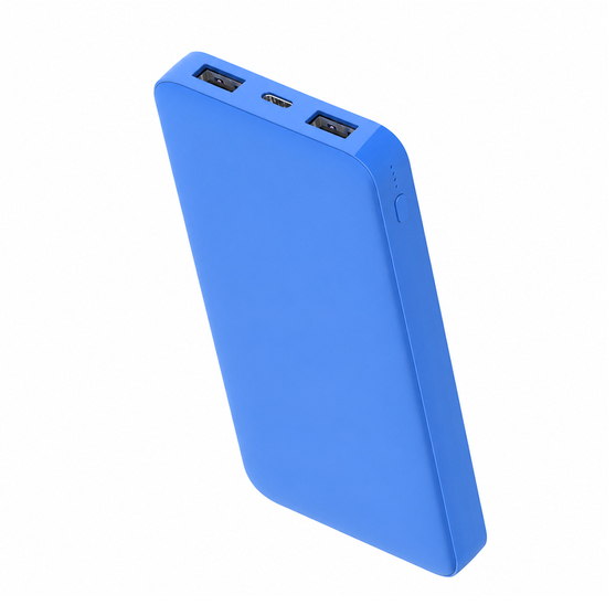 Внешний аккумулятор Polus, 10000 Mah, софт-тач покрытие, светло синий-2