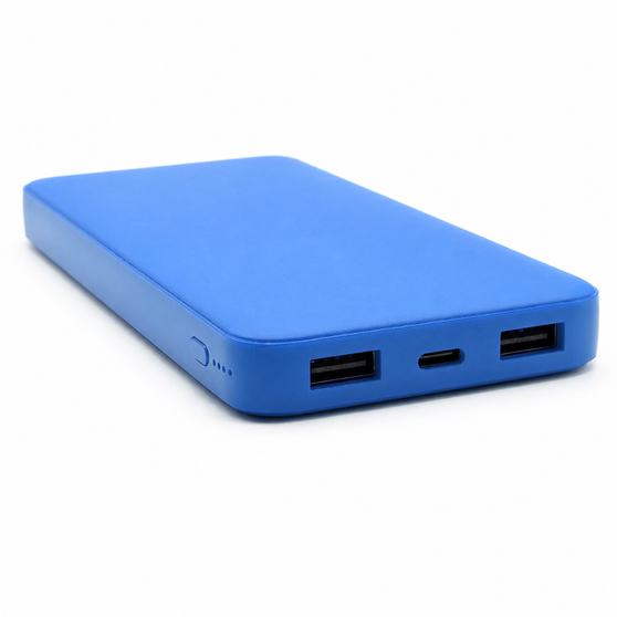 Внешний аккумулятор Polus, 10000 Mah, софт-тач покрытие, светло синий-3