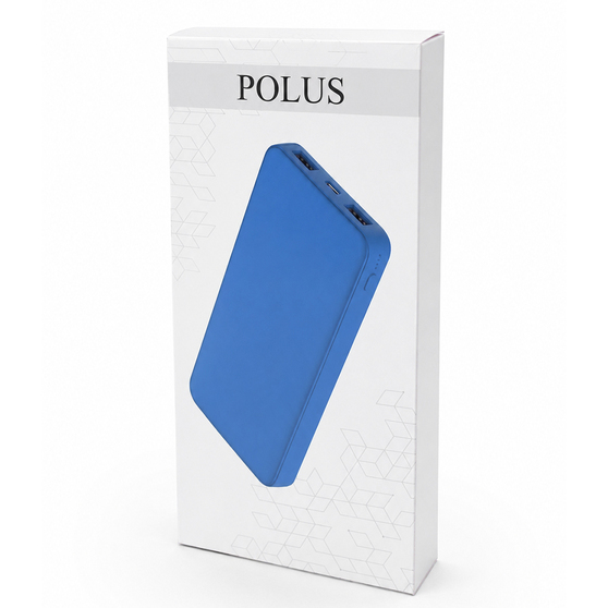 Внешний аккумулятор Polus, 10000 Mah, софт-тач покрытие, светло синий-5
