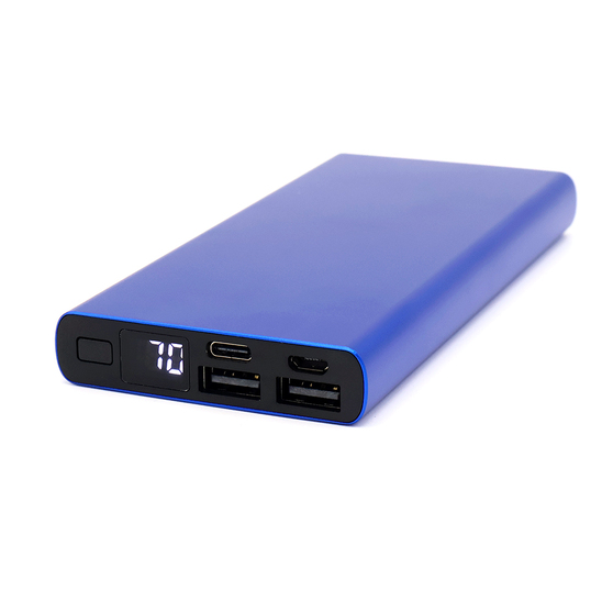 Внешний аккумулятор Höginn в металлическом корпусе, 10000mAh, синий.-1