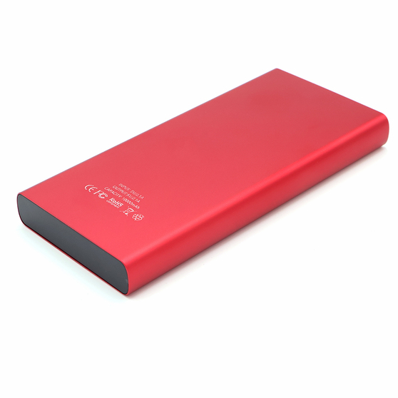 Внешний аккумулятор Höginn в металлическом корпусе, 10000mAh, красный.-2