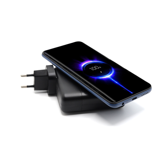 Внешний аккумулятор Gemini с беспроводной зарядкой и сетевым адаптером, 10000 mAh, черный-1