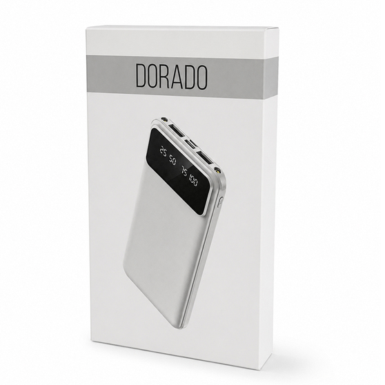 Внешний аккумулятор Dorado 10 000 mAh с фонариком, белый-4