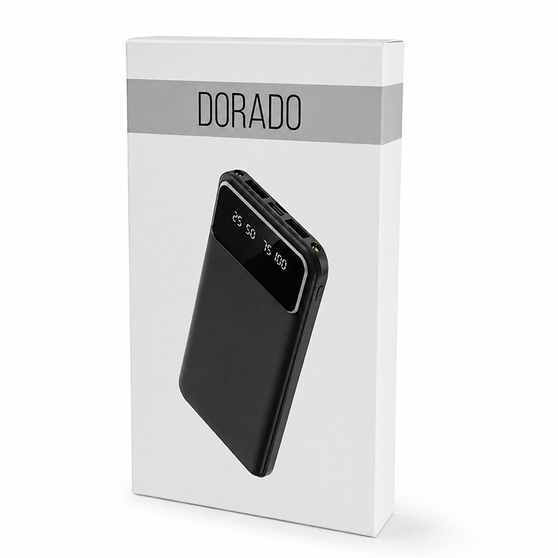 Внешний аккумулятор Dorado 10 000 mAh с фонариком, черный-4