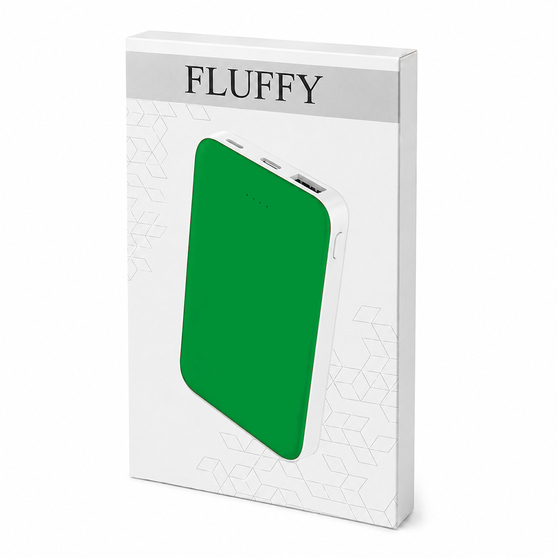 Внешний аккумулятор Fluffy, 5000 Mah, зеленый-4