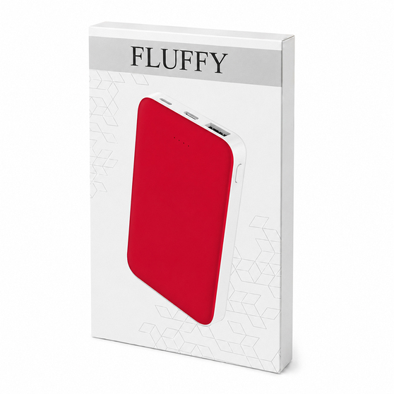 Внешний аккумулятор Fluffy, 5000 Mah, красный-4