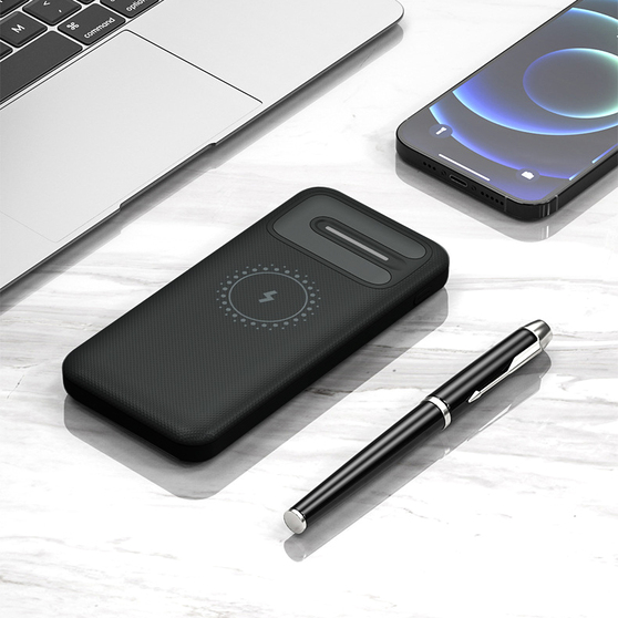 Внешний аккумулятор Odyssey, 10000 mAh с беспроводной зарядкой, черный-3