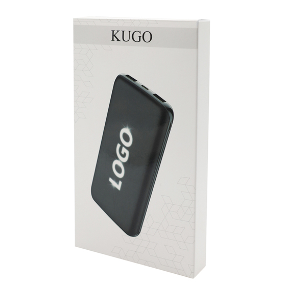 Внешний аккумулятор Kugo, 10000 mAh с подсветкой гравировки, черный-5