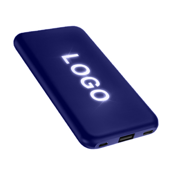 Внешний аккумулятор Kugo, 10000 mAh с подсветкой гравировки, синий-1