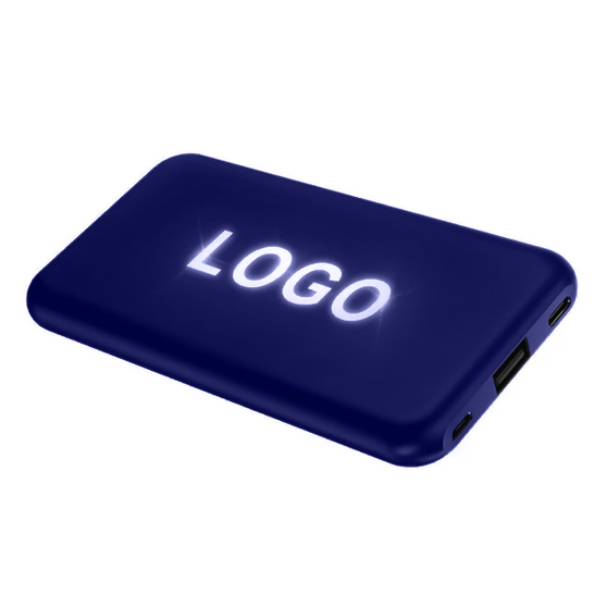Внешний аккумулятор Kugo, 10000 mAh с подсветкой гравировки, синий-2
