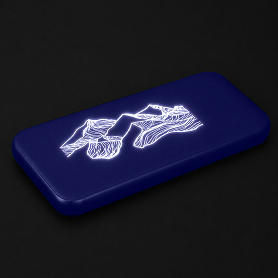 Внешний аккумулятор Kugo, 10000 mAh с подсветкой гравировки, синий-4