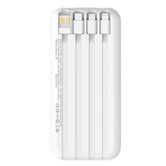 Внешний аккумулятор Authority с беспроводной зарядкой (5W), 10000 mAh, белый-3