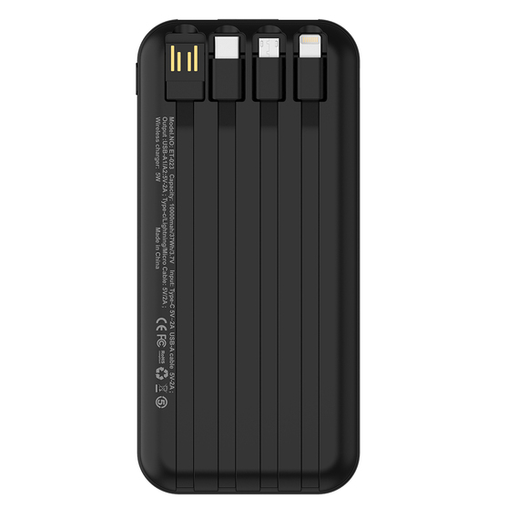 Внешний аккумулятор Authority с беспроводной зарядкой (5W), 10000 mAh, чёрный-2