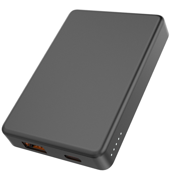 Магнитный внешний аккумулятор Magnetic с беспроводной зарядкой (5W), 5000 Mah, черный-2