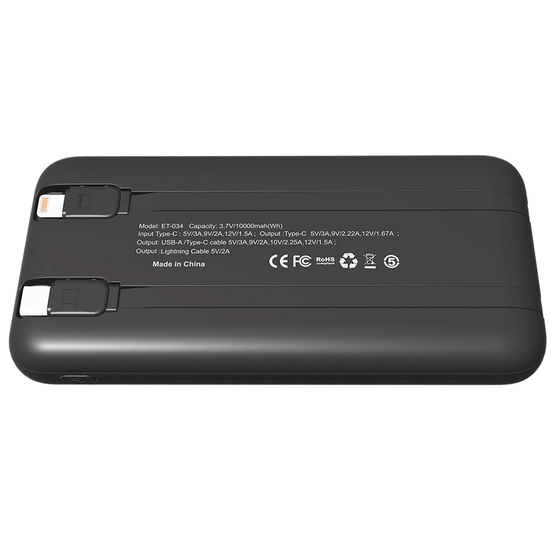 Внешний аккумулятор Nero с быстрой зарядкой (до 22,5W), 10000 mAh, чёрный-1