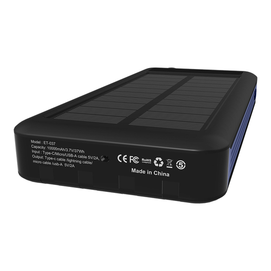 Внешний аккумулятор Xyron с солнечной панелью, 10000 mAh, синий-2