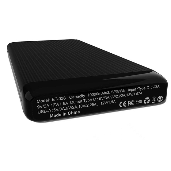 Внешний аккумулятор Orvex c быстрой зарядкой (до 22,5W), 10000 mAh, черный-1