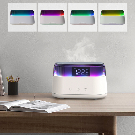 Светодиодный USB увлажнитель-ароматизатор Brava с часами с RGB подсветкой-2