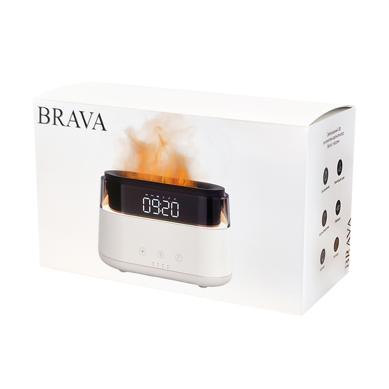 Светодиодный USB увлажнитель-ароматизатор Brava с часами с RGB подсветкой-8