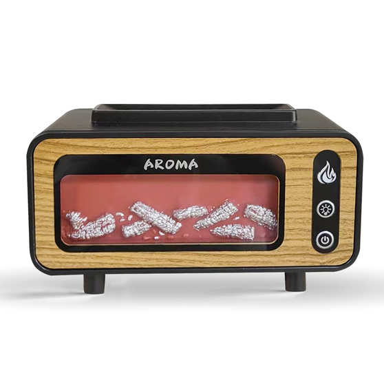 Светодиодный USB увлажнитель-аромадиффузор Vintage Fireplace, коричневый-2