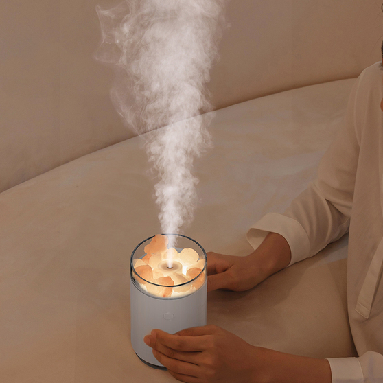 Соляная, светодиодная USB лампа-увлажнитель Aura, белый-5